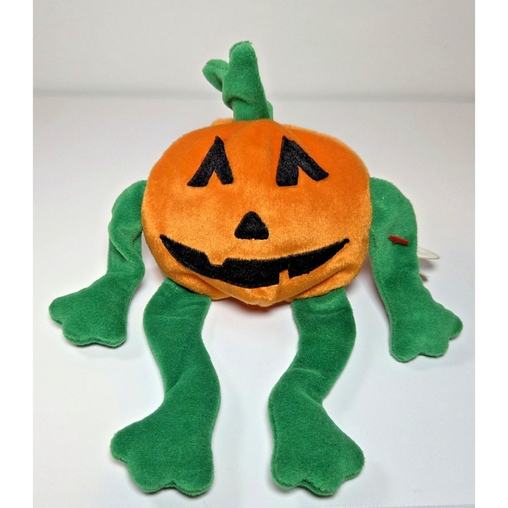 Vtg TY Beanie Baby Pumkin The Pumpkin 1998 Halloween Retired Plush Tooy